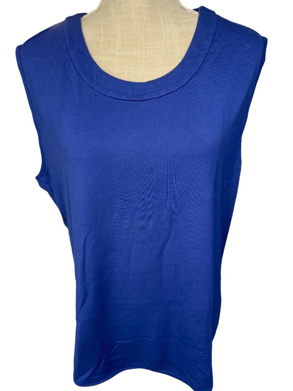 Anne Klein Womens Blue Sleeveless Tank Top XL Casual